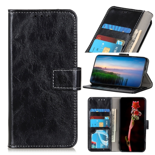 

For Asus ROG Phone II ZS660KL Retro Crazy Horse Texture Horizontal Flip Leather Case with Holder & Card Slots & Wallet & Photo Frame(Black)