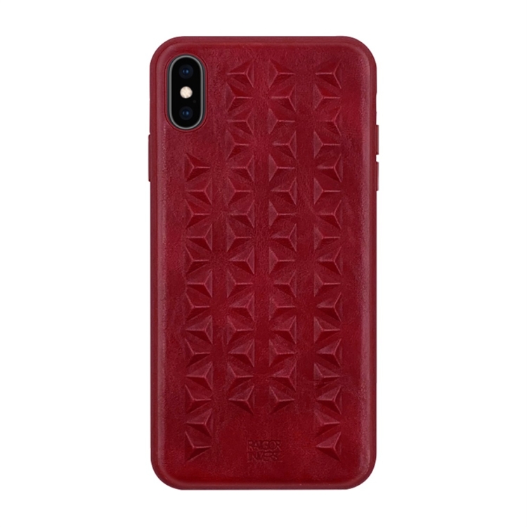 

For iPhone XS Max RAIGOR INVERSE MANJAZ Series 3D Embossed Pattern Protective Case(Red)