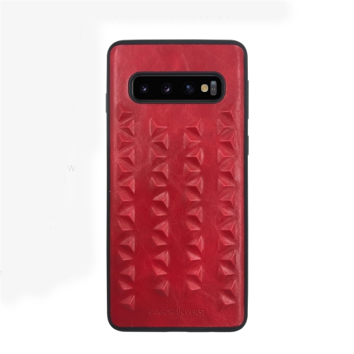 

For Galaxy S10+ RAIGOR INVERSE MANJAZ Series 3D Embossed Pattern Protective Case(Red)