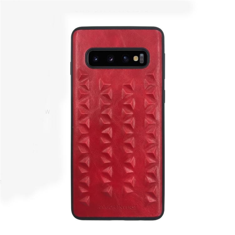 

For Galaxy S10+ RAIGOR INVERSE MANJAZ Series 3D Embossed Pattern Protective Case(Red)