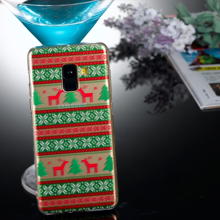 

For Galaxy A8 (2018) Coloured Drawing Pattern IMD Workmanship Soft TPU Protective Case(Tribal Elk)