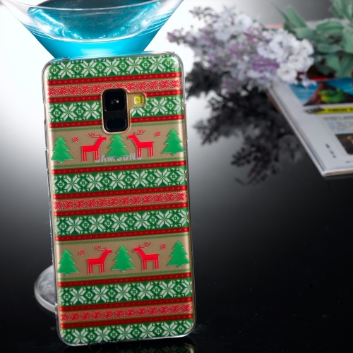 

For Galaxy A8+ (2018) Coloured Drawing Pattern IMD Workmanship Soft TPU Protective Case(Tribal Elk)