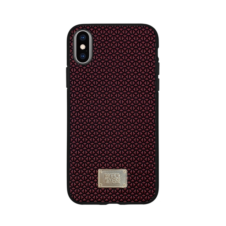 

For iPhone XR RAIGOR INVERSE PARKER Geometric Texture Pattern Protective Case(Red)