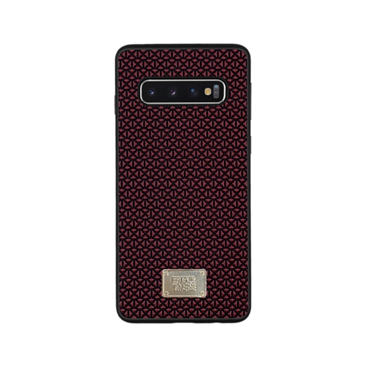 

For Galaxy S10e RAIGOR INVERSE PARKER Geometric Texture Pattern Protective Case(Red)