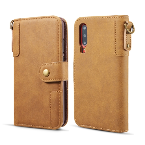

For Galaxy A50 Cowhide Texture Horizontal Flip Leather Case, with Holder & Card Slots & Wallet & Lanyard(Brown)
