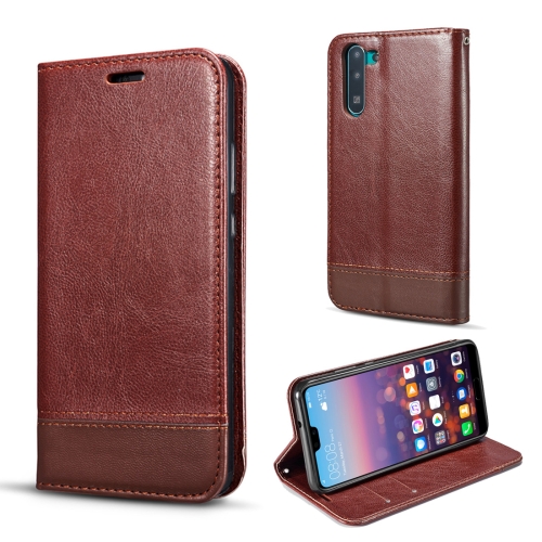 

For Galaxy Note10 Double-sided Absorption Splicing Horizontal Flip Leather Case, with Holder & Card Slots & Lanyard(Brown)