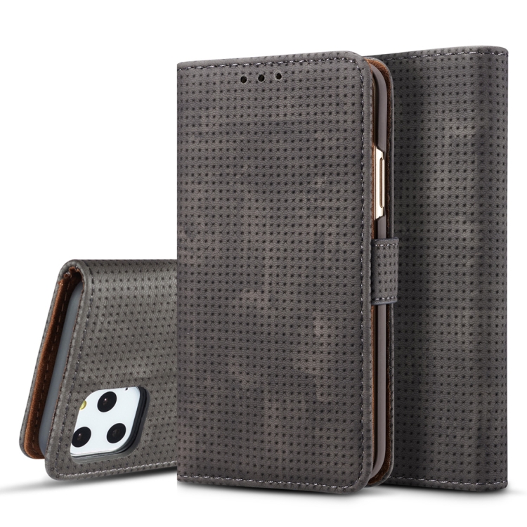 

For iPhone 11 Mesh Breathable Horizontal Flip Leather Case, with Card Slot & Holder & Wallet & Photo Frame(Black)
