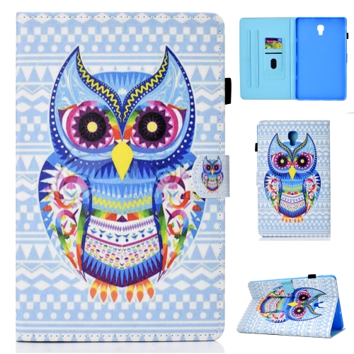 

For Galaxy Tab A 10.5 T590 Colored Drawing Stitching Horizontal Flip Leather Case, with Holder & Card Slots(Colored Owl)