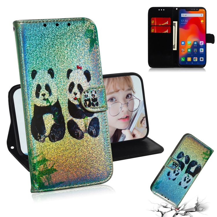 

For Xiaomi Redmi Note 6 / 6 Pro Colored Drawing Pattern Colorful Magnetic Buckle Horizontal Flip PU Leather Case with Holder & Card Slots & Wallet & Lanyard(Two Pandas)