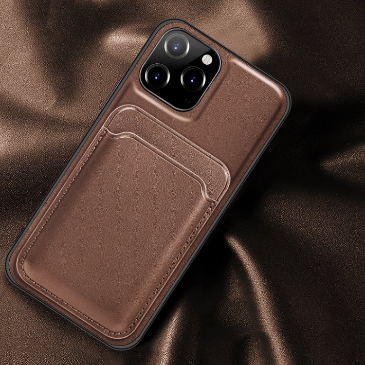 

Mutural Yalan Series Magnetic Design PU + TPU Protective Case with Detachable Card Holder For iPhone 12 / 12 Pro(Brown)