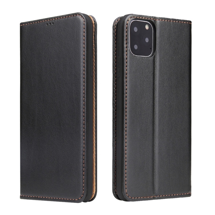 

Fierre Shann PU Genuine Leather Texture Horizontal Flip Leather Case with Holder & Card Slots & Wallet For iPhone 11(Black)