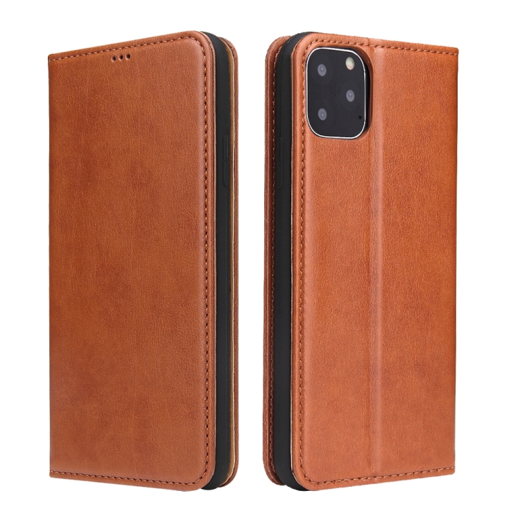 

Fierre Shann PU Genuine Leather Texture Horizontal Flip Leather Case with Holder & Card Slots & Wallet For iPhone 11 Pro(Brown)