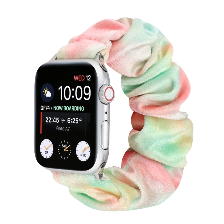 

Flannel Hair Ring Replacement Strap Watchband For Apple Watch Series 6 & SE & 5 & 4 40mm / 3 & 2 & 1 38mm(13)