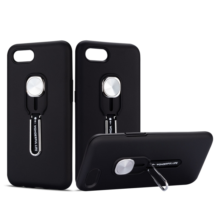 

For OPPO A1k Shockproof TPU + PC Protective Case with Holder(Black)