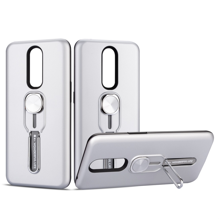 

For OPPO R17 Pro Shockproof TPU + PC Protective Case with Holder(Silver)