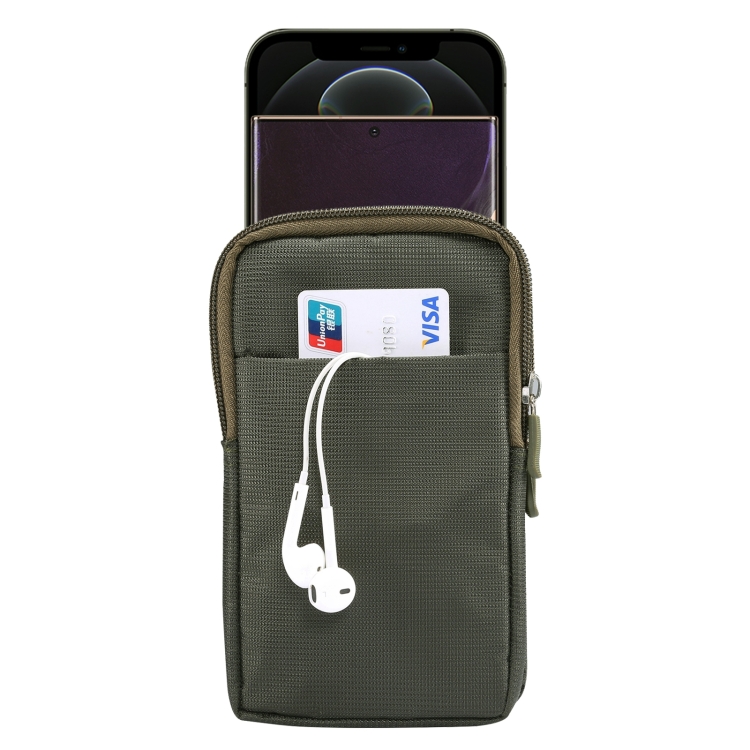 

Sports Leisure Drawstring Horizontal Plate Hanging Waist Phone Waist Pack Leather Case, Suitable for 6.7-6.9 inch Smartphones(Green)