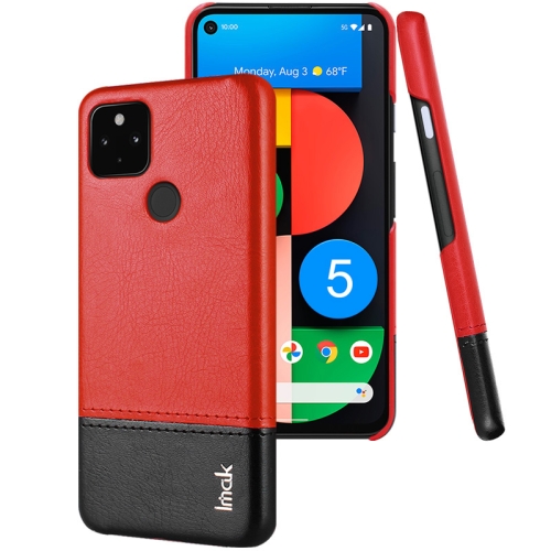 

For Google Pixel 5 IMAK Ruiyi Series Concise Slim PU + PC Protective Case(Black+Red)