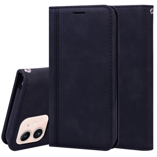 

Frosted Business Magnetic Horizontal Flip PU Leather Case with Holder & Card Slot & Lanyard For iPhone 12 mini(Black)