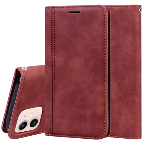 

Frosted Business Magnetic Horizontal Flip PU Leather Case with Holder & Card Slot & Lanyard For iPhone 12 mini(Brown)