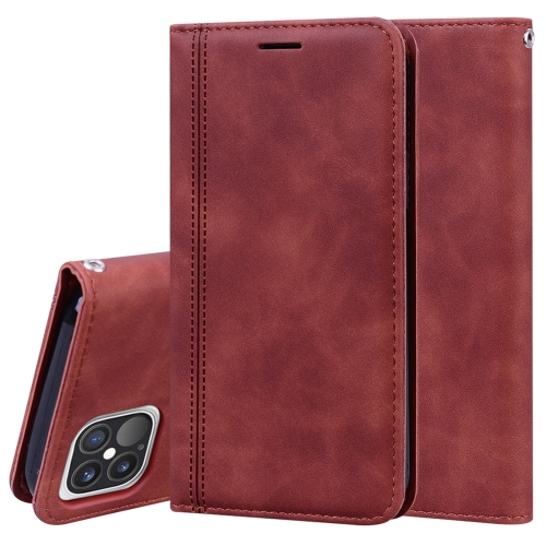 

Frosted Business Magnetic Horizontal Flip PU Leather Case with Holder & Card Slot & Lanyard For iPhone 12 / 12 Pro(Brown)