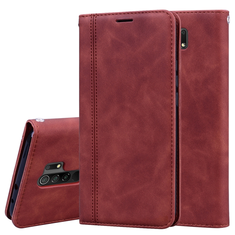 

For Xiaomi Redmi 9 Frosted Business Magnetic Horizontal Flip PU Leather Case with Holder & Card Slot & Lanyard(Brown)