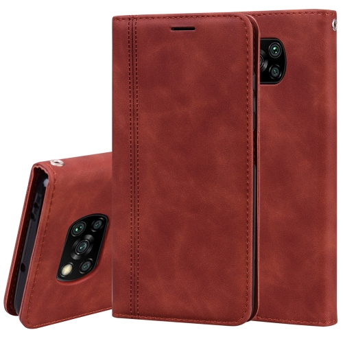 

For Xiaomi Poco X3 NFC Frosted Business Magnetic Horizontal Flip PU Leather Case with Holder & Card Slot & Lanyard(Brown)