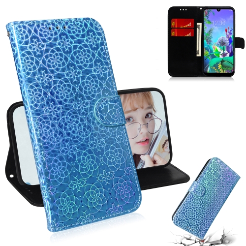 

For Google Pixel 3A XL Solid Color Colorful Magnetic Buckle Horizontal Flip PU Leather Case with Holder & Card Slots & Wallet & Lanyard(Blue)