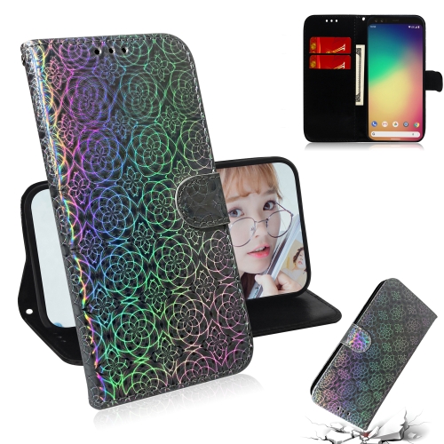 

For Google Pixel 4 Solid Color Colorful Magnetic Buckle Horizontal Flip PU Leather Case with Holder & Card Slots & Wallet & Lanyard(Silver)