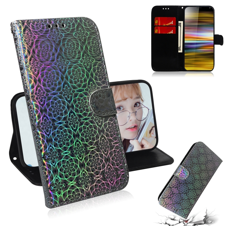 

For Sony Xperia 10 Plus Solid Color Colorful Magnetic Buckle Horizontal Flip PU Leather Case with Holder & Card Slots & Wallet & Lanyard(Silver)