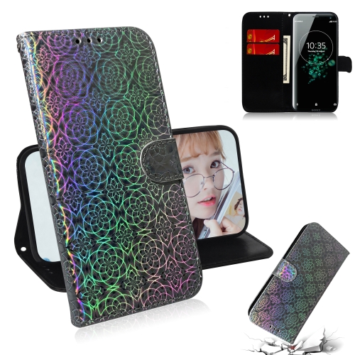 

For Sony Xperia XZ3 Solid Color Colorful Magnetic Buckle Horizontal Flip PU Leather Case with Holder & Card Slots & Wallet & Lanyard(Silver)