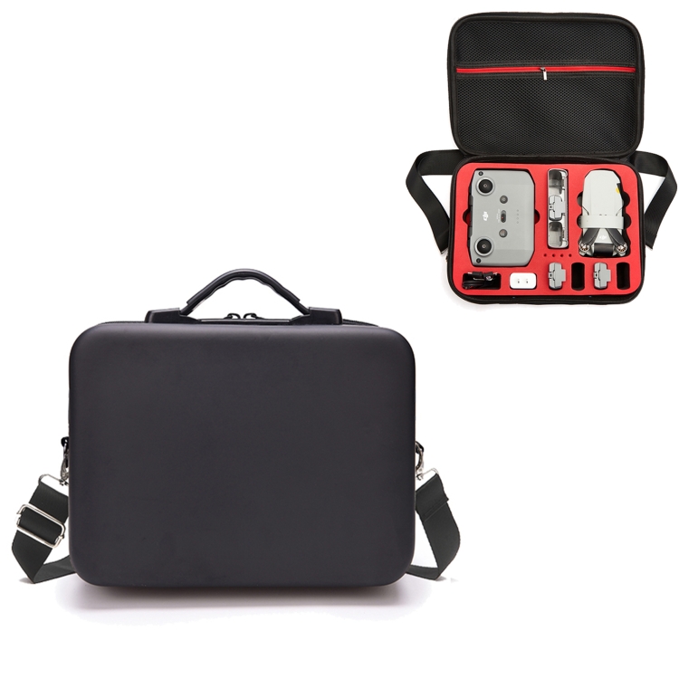 

LS4456 Portable Drone PU Shoulder Storage Bag Handbag for DJI Mavic Mini 2(Black + Red Liner)