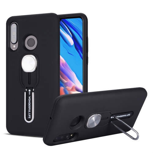 

For Huawei P30 Lite Shockproof TPU + PC Protective Case with Holder(Black)