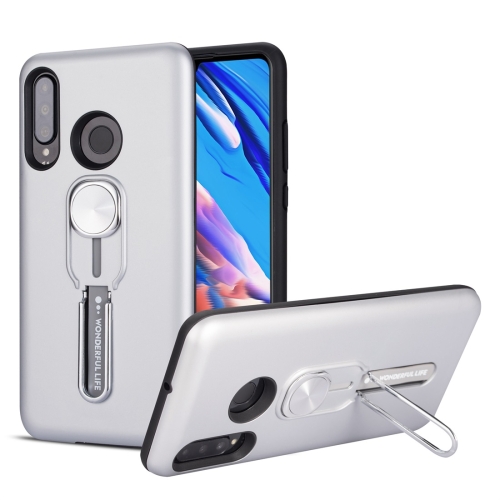 

For Huawei P30 Lite Shockproof TPU + PC Protective Case with Holder(Silver)