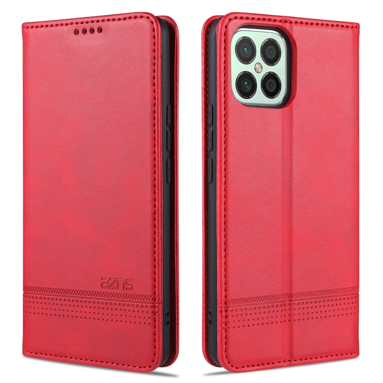 

For Huawei Nova 8 SE AZNS Magnetic Calf Texture Horizontal Flip Leather Case with Card Slots & Holder & Wallet(Red)