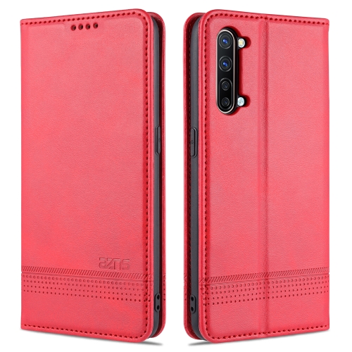 

For OPPO K7 / Reno3 5G AZNS Magnetic Calf Texture Horizontal Flip Leather Case with Card Slots & Holder & Wallet(Red)