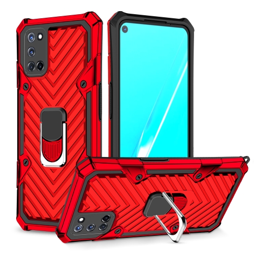 

For OPPO A52 / A92 Cool Armor PC + TPU Shockproof Case with 360 Degree Rotation Ring Holder(Red)