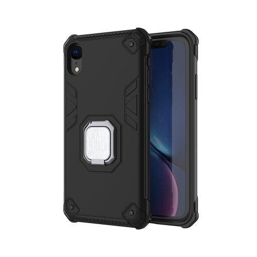 

For iPhone XS Max Ultra-Thin 2-in-1 TPU+PC Transcendental Armor Vehicle-Mounted Support Case(Black)