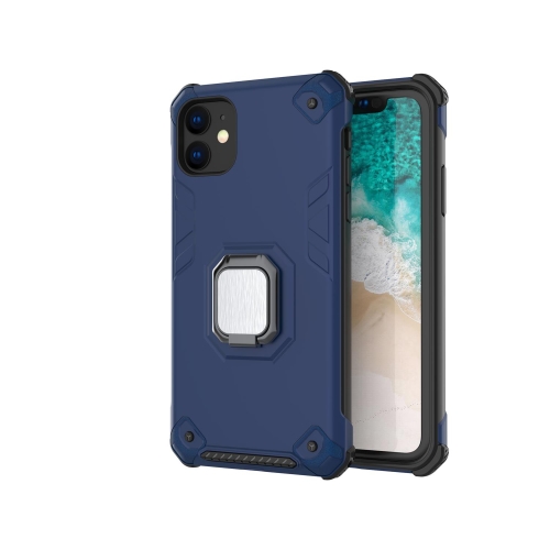 

For iPhone 11 Ultra-Thin 2-in-1 TPU+PC Transcendental Armor Vehicle-Mounted Support Case(Blue)