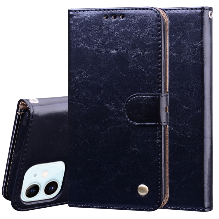 

Business Style Oil Wax Texture Horizontal Flip Leather Case with Holder & Card Slots & Wallet For iPhone 12 mini(Black)