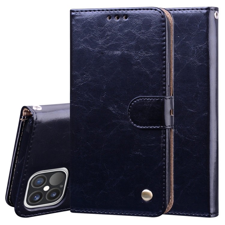 

Business Style Oil Wax Texture Horizontal Flip Leather Case with Holder & Card Slots & Wallet For iPhone 12 / 12 Pro(Black)