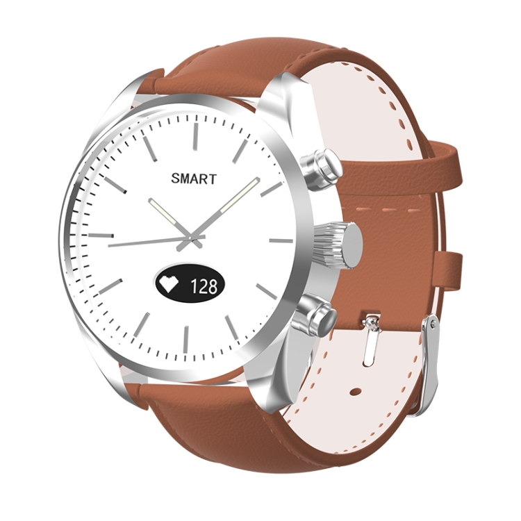 

T4W 0.49 inch OLED Screen 30m Waterproof Smart Quartz Watch, Support Sleep Monitor / Heart Rate Monitor / Blood Pressure Monitor, Style: Leather Strap(Brown)
