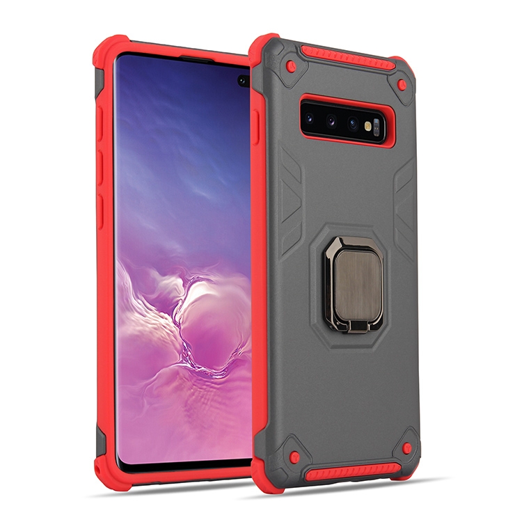 

For Galaxy S10 Ultra-Thin 2-in-1 TPU+PC Transcendental Armor Vehicle-Mounted Support Case(Grey Red)