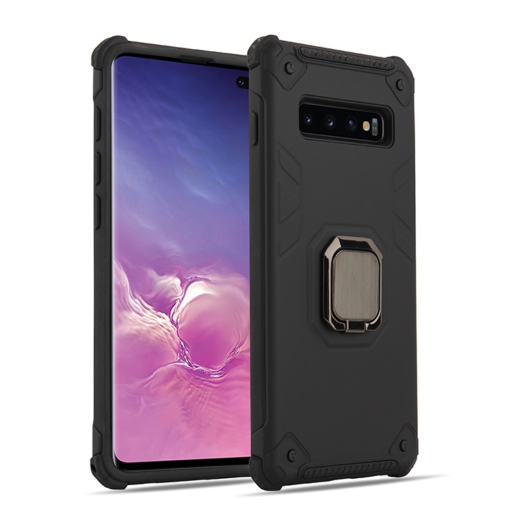 

For Galaxy S10+ Ultra-Thin 2-in-1 TPU+PC Transcendental Armor Vehicle-Mounted Support Case(Black)