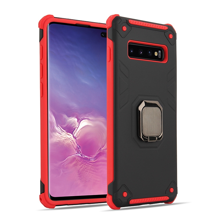 

For Galaxy S10+ Ultra-Thin 2-in-1 TPU+PC Transcendental Armor Vehicle-Mounted Support Case(Black Red)