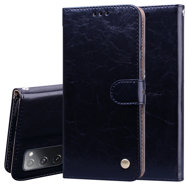 

For Samsung Galaxy S20 FE Business Style Oil Wax Texture Horizontal Flip Leather Case, with Holder & Card Slots & Wallet(Black)