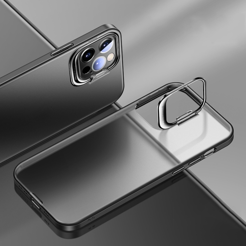 

Shockproof Ultra-thin Right Angle Protective Case with Invisible Holder For iPhone 12 Pro Max(Black)