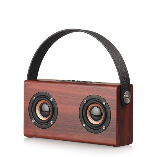 

D10 Bluetooth 4.2 Portable Wooden Handheld Bluetooth Speaker(Red Wood Texture)