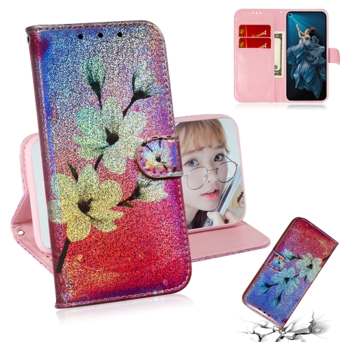 

For Huawei Honor 20 Pro Colored Drawing Pattern Colorful Magnetic Buckle Horizontal Flip PU Leather Case with Holder & Card Slots & Wallet & Lanyard(Magnolia)