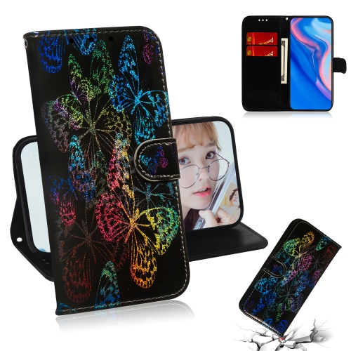 

For Huawei P Smart Z Colored Drawing Pattern Colorful Magnetic Buckle Horizontal Flip PU Leather Case with Holder & Card Slots & Wallet & Lanyard(Butterflies)