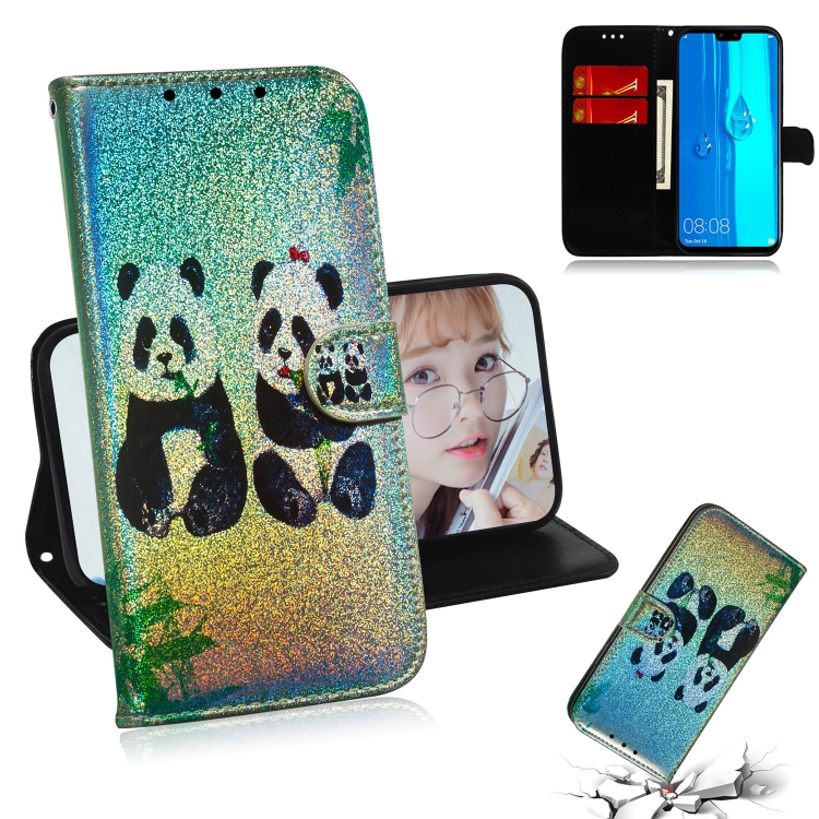 

For Huawei Y9 (2019) / Enjoy 9 Plus Colored Drawing Pattern Colorful Magnetic Buckle Horizontal Flip PU Leather Case with Holder & Card Slots & Wallet & Lanyard(Two Pandas)